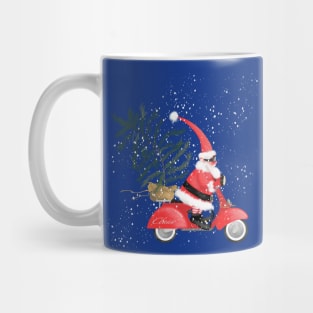 Santa on His Scooter Mug